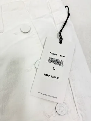 7 For All Mankind White High-Rise Button-Fly Jeans thumbnail 5