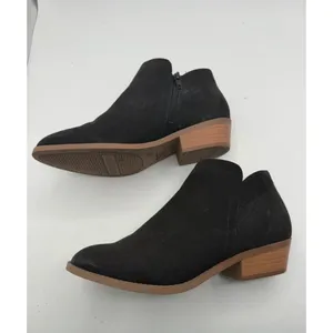 Time and Tru Booties Faux Suede Ankle Boots Memory Foam Womens 8.5W Black Casual thumbnail 2