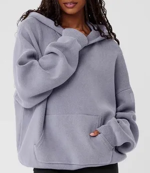 Alo Yoga Scholar Hooded Sweater Fog M thumbnail 1