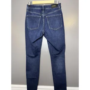 Express Curvy Skinny Mid Rise Jeans Womens 4L Med Wash Distressed Tall Denim thumbnail 4