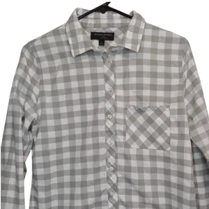 Banana Republic Women's Gingham Button Up 100% Cotton Shirt Small‎ Office Casual thumbnail 3