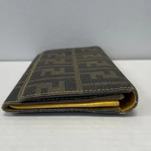 Fendi Tobacco/Yellow Zucca Coated Canvas & Leather Long Wallet - Preowned thumbnail 7