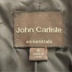 Carlisle Lambskin‎ Leather Black Lambskin Leather Button Down Shirt Jacket M thumbnail 4