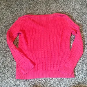 Talbots Pink‎ Cable Knit V Neck Sweater Women's Size Small Pima Cotton thumbnail 5