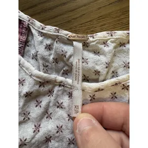 Free People Pennies Sequel Embroidered‎ Babydoll Top SizeXS Hippie Boho Cottage thumbnail 3