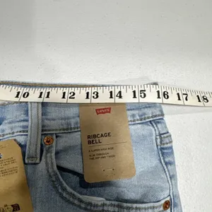 Levis Ribcage Bell Jeans Super High Rise Blue Denim Womens 32 x 32 Flare Retro thumbnail 12