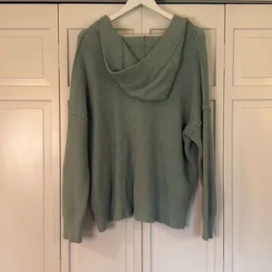 Aerie mint waffle collared hooded sweater size small thumbnail 5