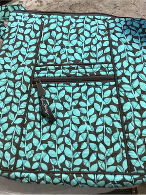 Vera Bradley Brown And Turquoise Cotton Handbag thumbnail 1