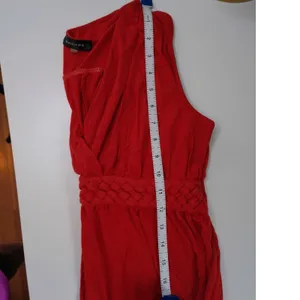 Spense Red Sleeveless‎ Maxi Dress Braided Empire Waist V-Neck BK74867 Womens L thumbnail 8