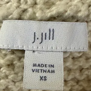 J. Jill Cream & Navy Striped Crew Pullover Preppy Cable Knit Raglan Sweater XS thumbnail 14
