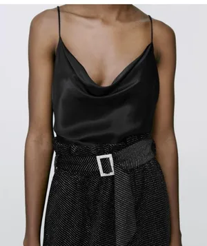 Zara Satin Cowl Neck Cami Top thumbnail 2
