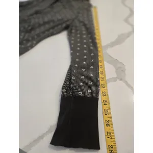 Q Womens 1X Zip Up Hoodie Sweatshirt Heart Micro Print Black White Y2K Pocket thumbnail 10