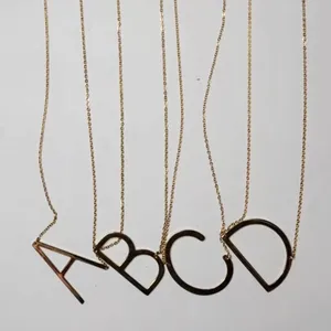 Gold Initial Pendant Necklace Letters A-Z thumbnail 6