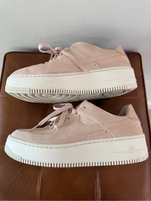 Nike Air Force 1 Sage Low Top Sneakers Suede Barely Rose Size 9.5 AR5339-201 thumbnail 9
