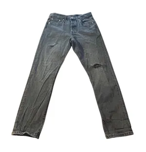 Levi Strauss 501 Jeans Black Distressed Button Fly Women's‎ Size Small Casual thumbnail 1