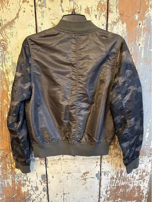 Women's South Pole Army Green Bomber Jacket size Large thumbnail 4