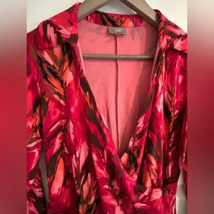 J Jill Stretch Wrap Dress Red pink Size S thumbnail 2