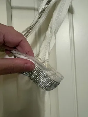 Zara Mini Slip Dress XS Xtra Small White Jewel Silver Trim Lined Party Cocktail thumbnail 2