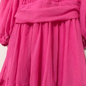 Lucy in the Sky Ruffle Chiffon Sparkle Tie Back Babydoll Mini Dress thumbnail 7