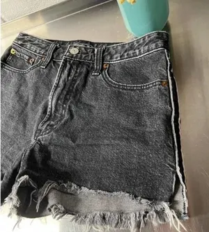 Abercrombie & Fitch Washed Black Denim Shorts thumbnail 2