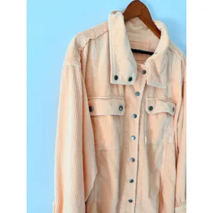 We The Free Peach Snap Button Up Sweater Medium thumbnail 4
