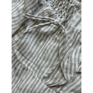 Reformation Balia Linen Midi Dress Size 10 Tan White Striped Smocked Sleeveless thumbnail 8
