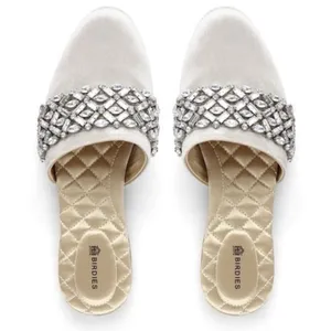 Birdies‎ Limited Edition Songbird Snow Crystal Velvet Embellished Mules Size 9 thumbnail 1