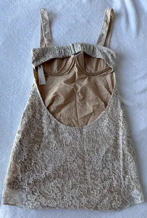 Rumored Lace Mini Dress Tan thumbnail 2