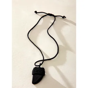 Free People Eleanor Pendant Necklace Black Onyx One Size thumbnail 3