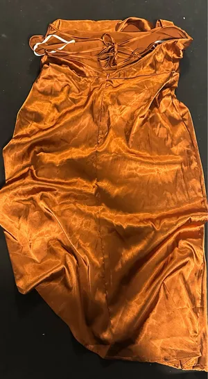 SheIn Orange satin dress thumbnail 4