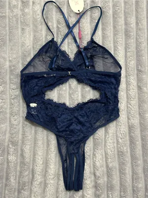 Avidlove Lace Cutout Bodysuit in Navy thumbnail 2
