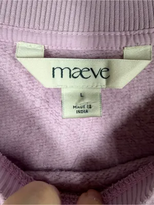Anthropologie Maeve NWT Purple Big Top Cinch Tie Sides Ruffle Sleeve Sweatshirt thumbnail 3