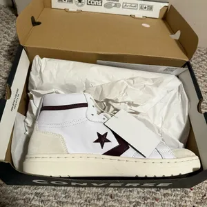 NEW Converse Pro Blaze Classic Leather Mid' White/Bloodstone" Shoes- Women’s 9.5 thumbnail 5