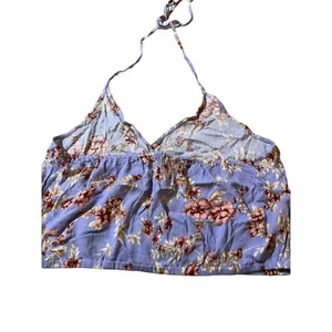 American‎ Eagle Outfitters Women’s Purple Floral Halter Top XL thumbnail 5