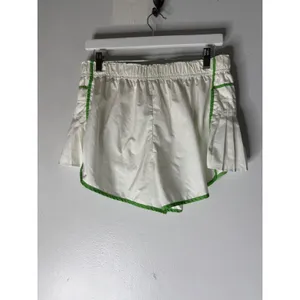 Free People Movement easy tiger Pleated Running Shorts White Green Piping M thumbnail 2