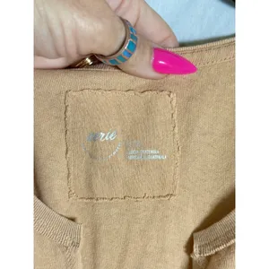 Aerie Summer Breeze Notch Neck T-Shirt Womens XL Tan‎ Cotton Relaxed Slouchy thumbnail 3