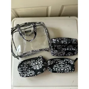 Vera Bradley Quilted Paisley Noir 4-Piece Travel Cosmetic Toiletry Organizer thumbnail 4