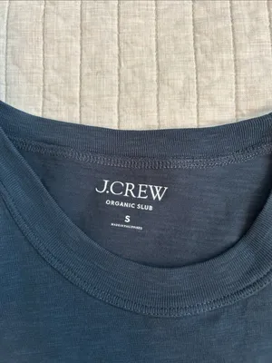 J. Crew organic slub, cotton, high neck tank top washed blue S thumbnail 3