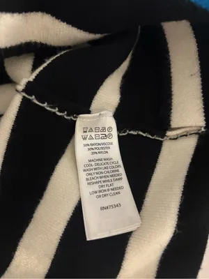 Jones New York Black, White & Blue Striped Turtleneck Sweater Size 1X thumbnail 5