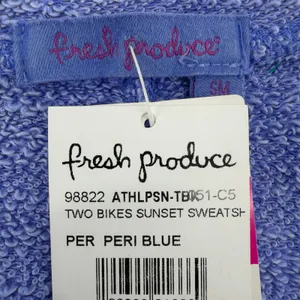 NWT Fresh Produce Two Bikes Sunset Sweatshirt Peri Blue French Terry S SM USA thumbnail 6