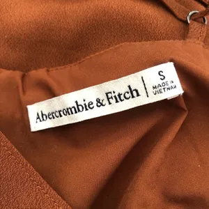 Abercrombie & Fitch Side Twist Crepe Orange Brown Mini Dress thumbnail 5