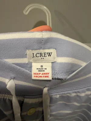 J. Crew Striped Button-Down Long Sleeve Pajama Top and Pants Set Blue and White thumbnail 8