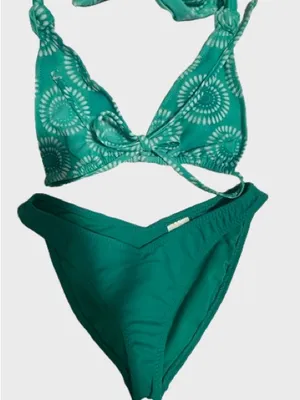 wild fable Teal Green Patterned Triangle Bikini thumbnail 2