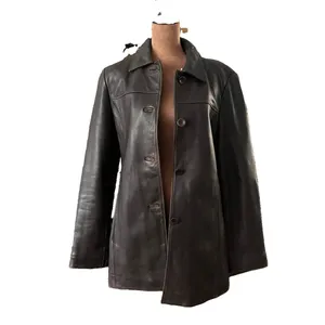 Vintage Couture by J. Park Genuine Leather Brown Jacket | Size Medium thumbnail 2