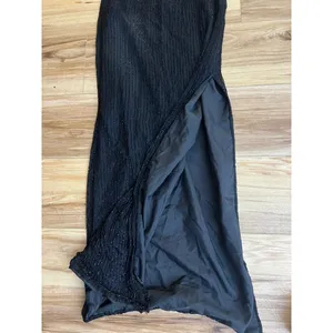 VTG SM Black Beaded Halter Neck Gown Silver Open Back Cage Detail Formal Dress thumbnail 6