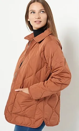 Isaac Mizrahi Quilted Barn Cognac Jacket- Small thumbnail 1