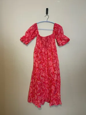 Olivaceous Pink Smocked Midi Dress Size‎ Small NWT thumbnail 6