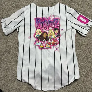 Women's Bratz Baseball Jersey Top White Size L thumbnail 2