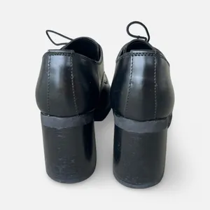 Vintage Y2K Steve Madden Black Leather Chunky Heel Oxford Shoes Size 7.5 grunge thumbnail 7