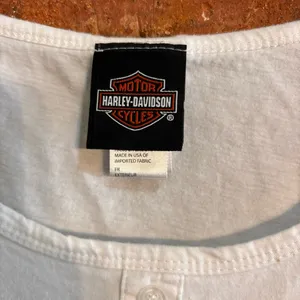 Harley Davidson womens logo bling skull henley short sleeve t-shirt white large thumbnail 3
